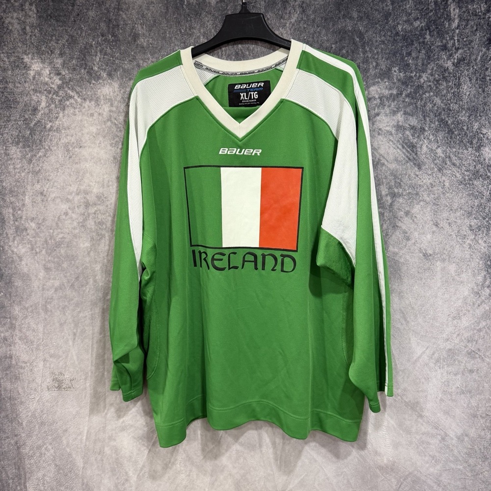 Bauer Team Ireland Hockey Jersey Men’s XL Senior Green White Flag Long Sleeve
